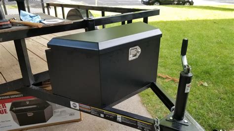 trailer tongue steel tool box|harbor freight trailer box size.